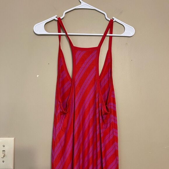 Caslon Women’s Pink Purple Red Stripe Racerback High Low Maxi Dress Size Large - Picture 7 of 8
